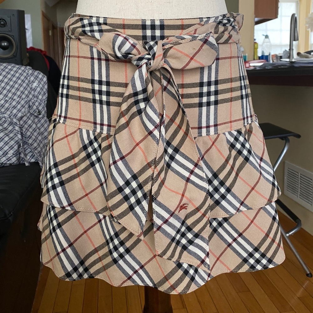 Burberry Blue label Nova Check Ruffled Miniskirt